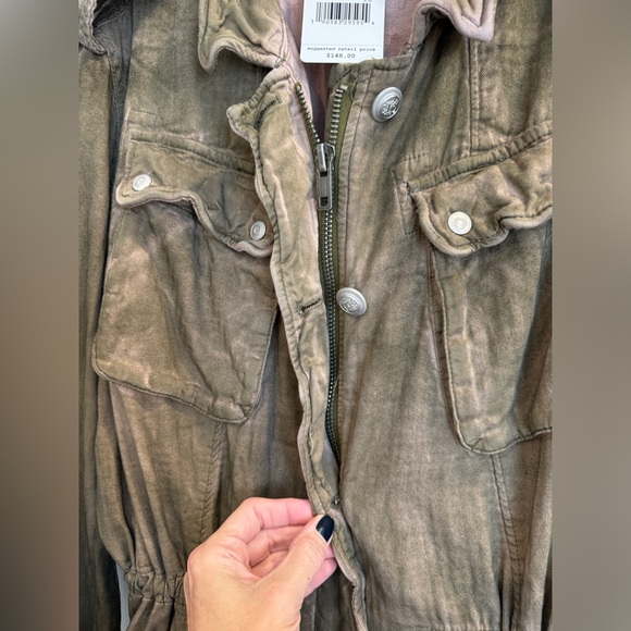 Free People Double cloth Military Jacket two toned Size L MSRP $148 - Picture 6 of 7